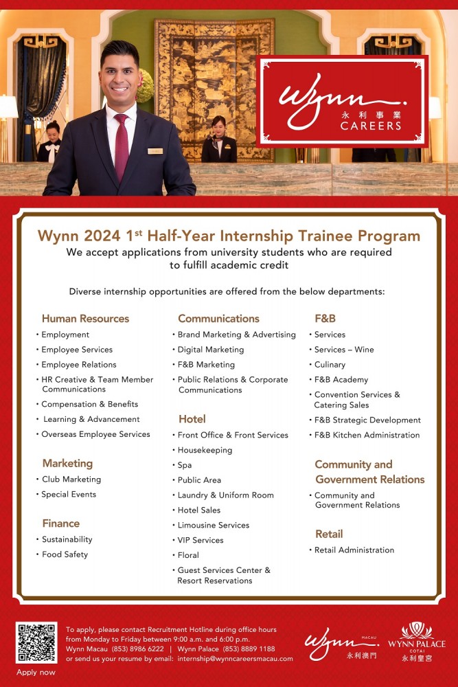 Wynn 2024 1st Half-Year Internship Trainee Program