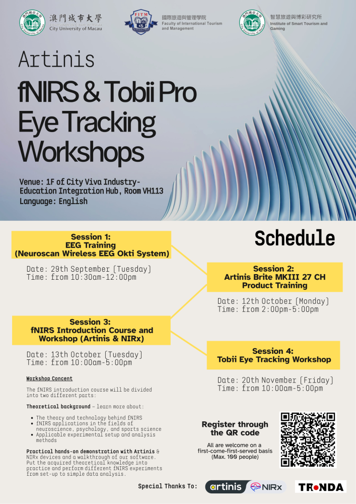 City University of Macau x Artinis: fNIRS & Tobii Pro Eye Tracking Workshops